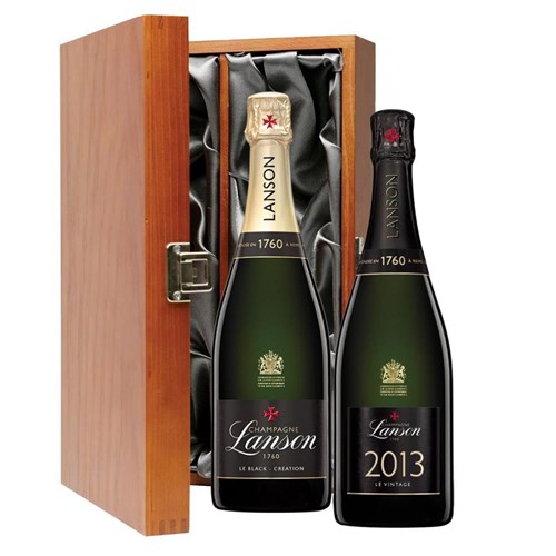 Lanson Le Vintage & Lanson Le Black Creation Brut Double Luxury Gift Boxed Champagne